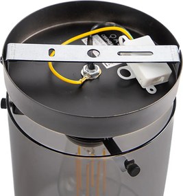 Plafoniera di design nera con vetro fumé - Dome