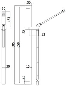 Paffoni Level Zsal079 Asta doccia Rettangolare Con Portasapone doccetta e flessibile Cromo