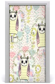 Adesivo per porta Gufi 85x205 cm