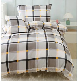 Biancheria da letto singola marrone e panna in microsatin 140x200 cm Henry - My House