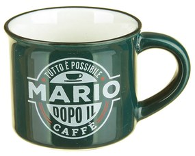 Tazzina caffè con nome Mario in gres porcellanato