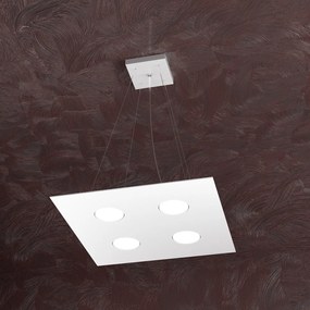 Lampadario Moderno Area Metallo Bianco 4 Luci Gx53