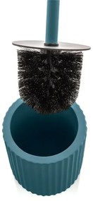 Scopino wc blu in ceramica soft touch con setole nere Spring