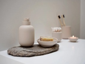 Organizer da bagno beige in gres per dischetti di cotone Sensu – Zone