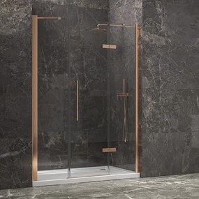Porta doccia 160cm battente e 2 fissi oro rosa spazzolato | KT6000RG - KAMALU