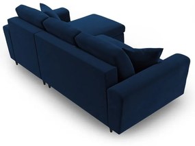 Divano angolare blu allungabile e con contenitore con rivestimento in velluto Kyoto – Cosmopolitan Design