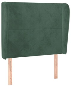 Testiera ad orecchio verde scuro 83x23x118/128 cm in velluto