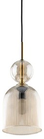 Lampada a sospensione SOPHIA con cavo 1xE14/10W/230V Nero/Beige fumé