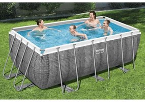 Bestway Set Piscina Power Steel Rettangolare 412x201x122 cm
