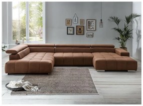 Divano angolare a U TROPEA sinistro marrone