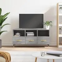 Mobile TV Grigio Sonoma 102x36x50 cm in Legno Multistrato 829018