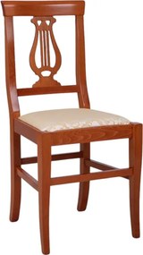 Sedia in legno massello Ciliegio con seduta imbottita LIRA SET 2 pezzi