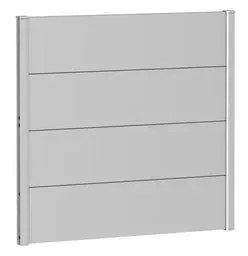 Pannello in acciaio argento metallizzato 96 x 91 cm, spessore 44 mm