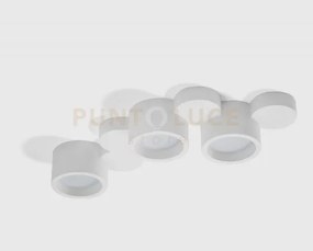 Chio lampada da soffitto 3 luci in linea in gesso bianco