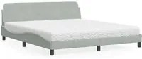 Letto con Materasso Grigio Chiaro 180x200 cm in Velluto 3208451