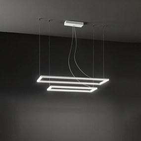 Lampadario In Alluminio Moderno Cross Bianco Led