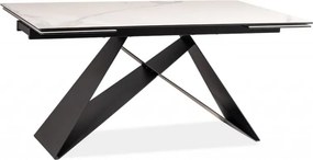 Tavolo allungabile Westin III bianco STATUARIO STATUARIO VENATO/nero opaco - L160-240 cm