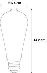 Set di 5 lampadine a filamento LED E27 ST64 trasparenti 4W 470 lm 2700K