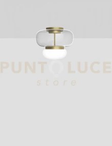 Faro  lampada da soffitto p cristallo bianco ottone verniciato l220...