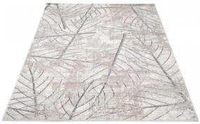 Tappeto moderno beige con motivo di foglie delicate Larghezza: 80 cm | Lunghezza: 150 cm