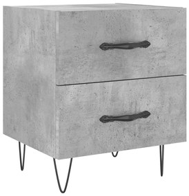 Comodino grigio cemento 40x35x47,5 cm in legno multistrato