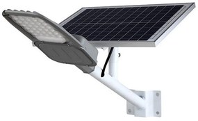 Faro Led 100W Grigio con pannello solare IP65 Bianco freddo 6500K Dimmerabile con telecomando e con sensore crepuscolare LEDme