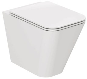 Wc a Terra Senza Brida Traslato Azzurra Ceramica "Build" Bianco Lucido