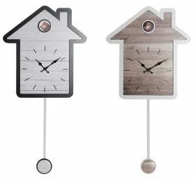 Orologio da Parete DKD Home Decor 32 x 5 x 56 cm Naturale Bianco Plastica Casa Legno MDF (2 Unità)