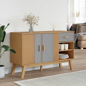 Credenza olden grigia e marrone 114x43x73,5 cm massello di pino