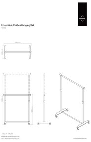 Stand appendiabiti argentato in metallo allungabile/su ruote – Premier Housewares