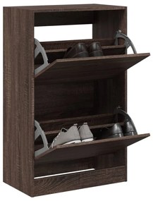 Scarpiera Rovere Marrone 60x34x96,5 Cm İn Legno Multistrato /