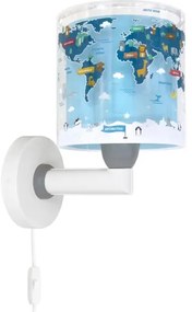 Dalber 40679 - Lampada da parete per bambini WORLD 1xE27/15W/230V blu
