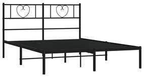 Giroletto con testiera in metallo nero 150x200 cm