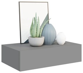 Scaffale con cassetti da parete grigio 40x23,5x10 cm in mdf