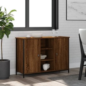 Credenza Rovere Marrone 100x35x70 Cm İn Legno Multistrato /