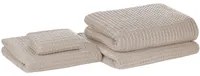 Set di 4 asciugamani da bagno e tappetino da bagno per ospiti in cotone beige Zero Twist