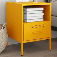 Comodino Giallo Senape 36x39x50,5cm Acciaio Laminato a Freddo 843060