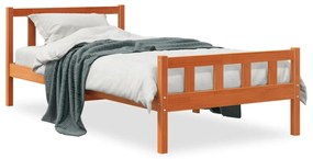 Letto Senza Materasso Marrone Cera 90x190 Cm İn Legno Di Pino /