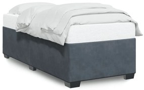 Giroletto Senza Materasso Grigio Scuro 80x200 Cm Velluto /