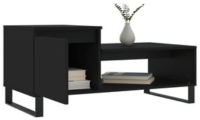 Tavolino da salotto nero 100x50x45 cm in legno multistrato