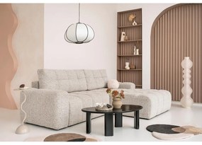 Divano angolare componibile beige allungabile/con contenitore (con penisola a destra) Lulu – Miuform