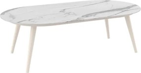 Salotto Da Esterno 5 Posti In Alluminio E Corda Con Tavolino Celia Avorio