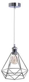 Lampadario a sospensione con filo 1xE27/60W/230V diametro 22 cm cromo lucido