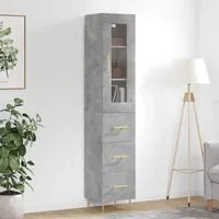 Credenza Grigio Cemento 34,5x34x180 cm in Legno Multistratocod mxl 101958