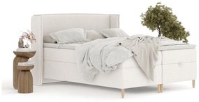 Letto boxspring crema con spazio contenitivo 180x200 cm Monpelli - Maison de Rêve