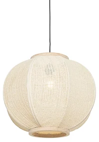 Lampada a sospensione smart in tessuto naturale 48 cm con Wifi G95 - Rob
