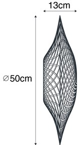 Paralume orientale in bambù 50 cm - Rina