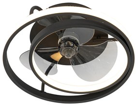 Ventilatore da soffitto nero 46,5 cm con LED e telecomando - Kees
