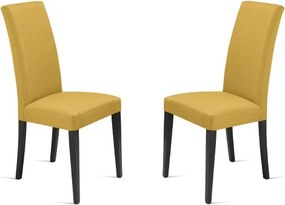 Sedia in tessuto Giallo con gambe in legno DENVER 2 sedie