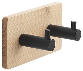 Gedy - Autoadesivo muro asciugamano appendino HIMALAYA nero/bambù